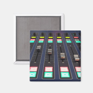 Studio Ljud Mixer Panel, Closeup Magnet