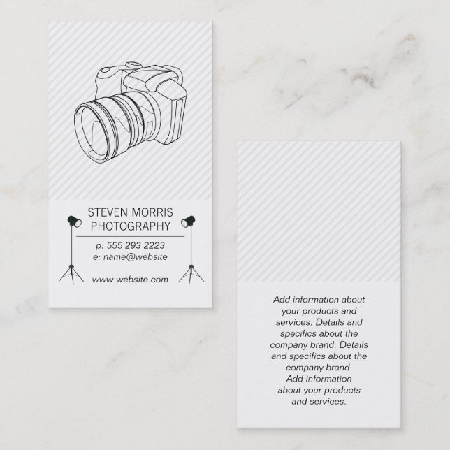 Studio Ljus | Fotograf | Kamera Visitkort (Fram/baksida)