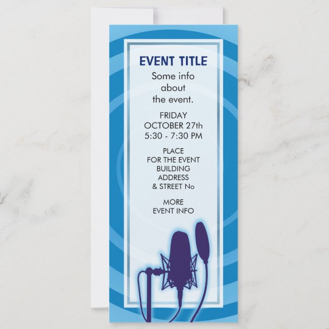 Studio Microphone Inbjudningar (Baksida)