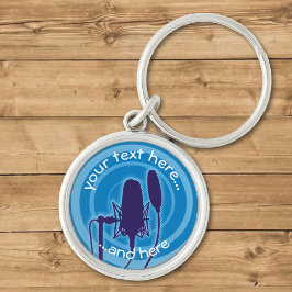 Studio Microphone Rund Silverfärgad Nyckelring