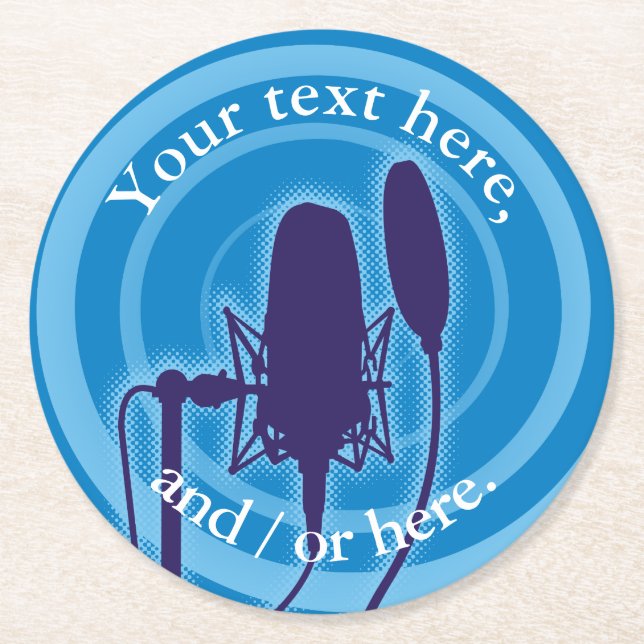 Studio Microphone Underlägg Papper Rund (Framsidan)