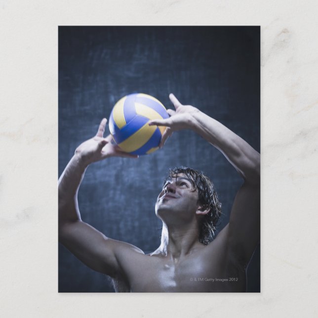 Studio shot of volleyball Player play Vykort (Framsida)