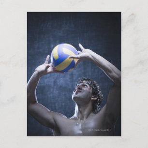 Studio shot of volleyball Player play Vykort