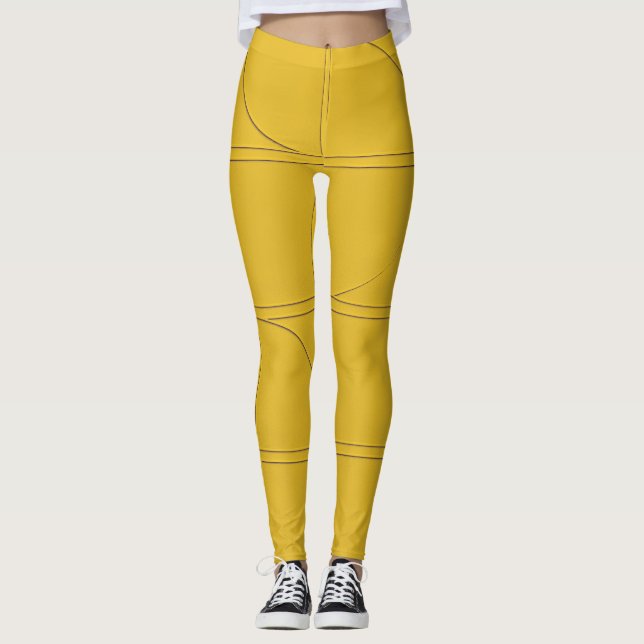 Studio till Street Minimalt Mönster | Gul Modern  Leggings (Framsida)