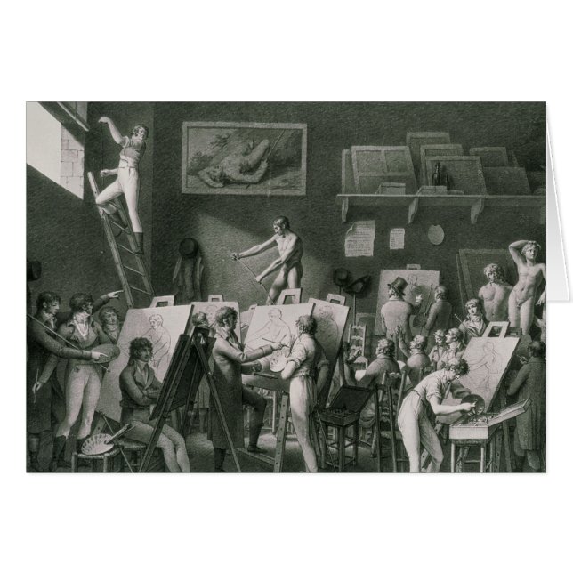 Studion av Jacques Louis David Hälsningskort (Framsidan Horizontal)