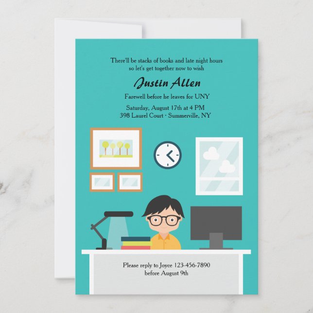 Studious Boy-inbjudan Inbjudningar (Framsida)