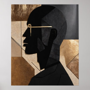 Studious gentleman med Glass Abstrakt Poster