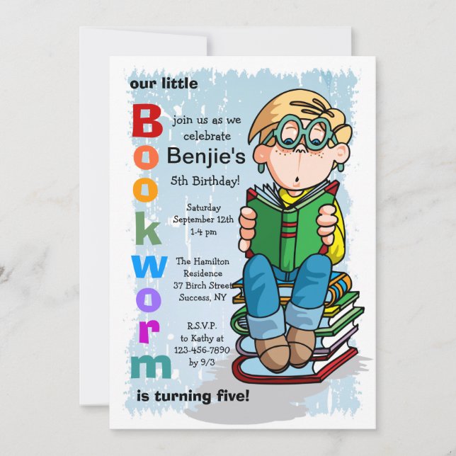 Studious pojkeinbjudan inbjudningar (Framsida)