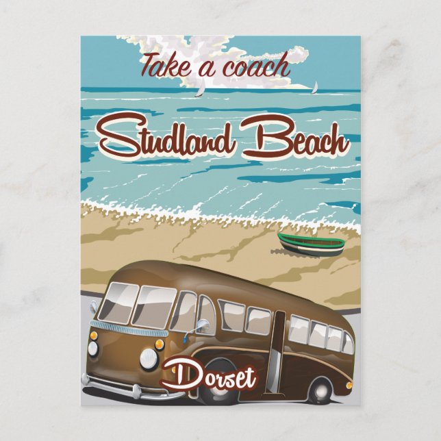 Studland Beach Dorset bussresa Vykort (Framsida)