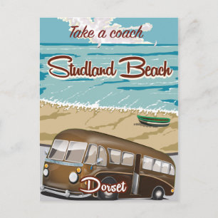 Studland Beach Dorset tränare resa Vykort
