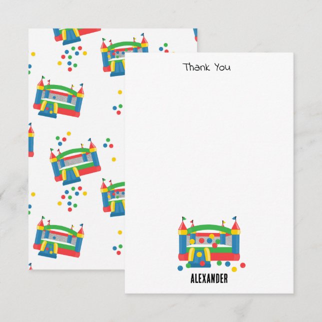 Studsande Hus Hoppborg Ball Cute Barn Tack Kort (Fram/baksida)