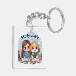 Study Buddy School Acrylic Keychain