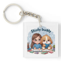 Study Buddy School Acrylic Keychain