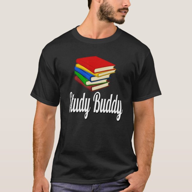 Study Buddy Stack of Bokar T Shirt (Framsida)
