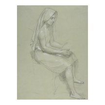 Study for Seated Female Figur by Bouguereau