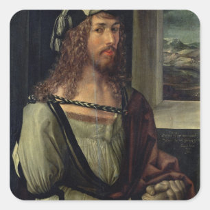 Study for Självporträtt with a Glove, 1498 Fyrkantigt Klistermärke