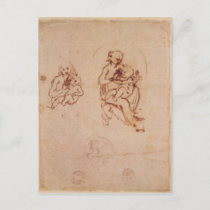 Study for the Virgin and Child, c.1478-1480 Vykort