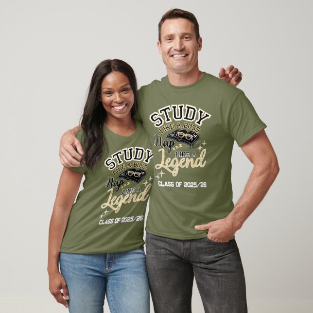 Study Like a Boss, Nap Like a Legend, College gift T Shirt (Unisex)