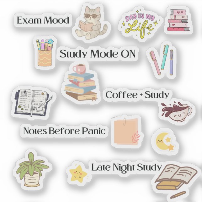 Study Mode Stickers Klistermärken (Framsida)