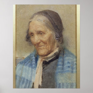 Study of an Old Woman, 1912 (w/c on papper) Poster