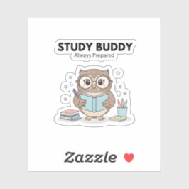Study Owl Sticker – Cute Study Buddy Always Klistermärken