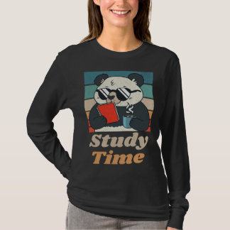 Study Time Panda Bear Cute Retro Animal Student T Shirt