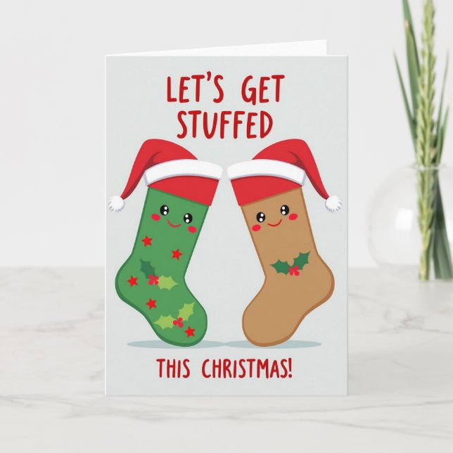 Stuffed Christmas Stocking Card Kort (Framsida)