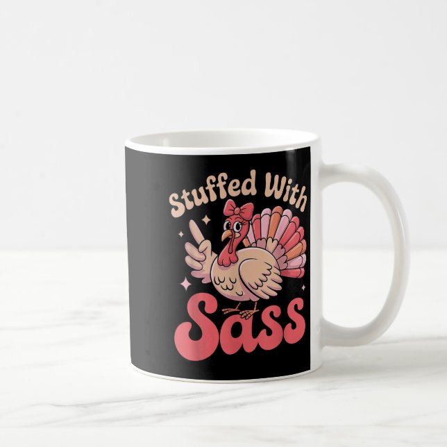 Stuffed With S Turkey Cute Nk Coquette Thanksgivin Kaffemugg (Höger)