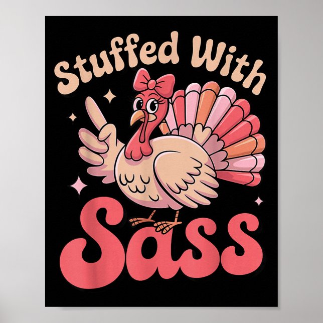 Stuffed With S Turkey Cute Nk Coquette Thanksgivin Poster (Framsidan)