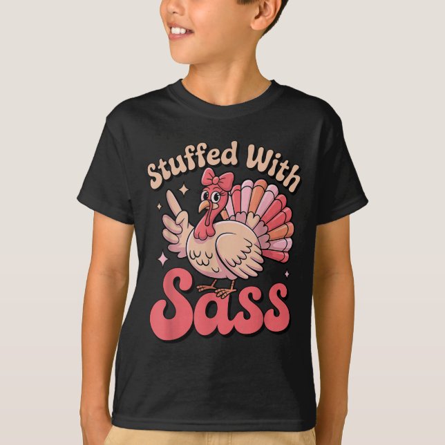 Stuffed With S Turkey Cute Nk Coquette Thanksgivin T Shirt (Framsida)