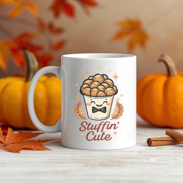 Stuffin’ Cute - Funny Thanksgiving Stuffing Pun Kaffemugg (Skapare uppladdad)