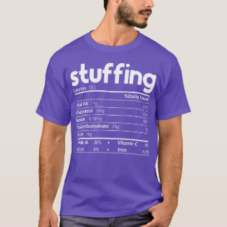Stuffing Food Nutrition Facts Funnyhanksgiving vin T Shirt
