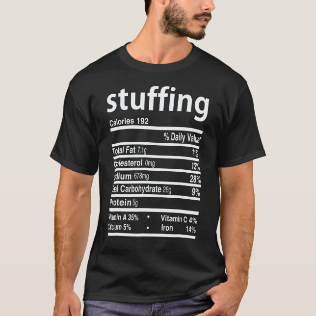 Stuffing Nutrition Facts 2022 Thanksgiving Christm T Shirt (Framsida)