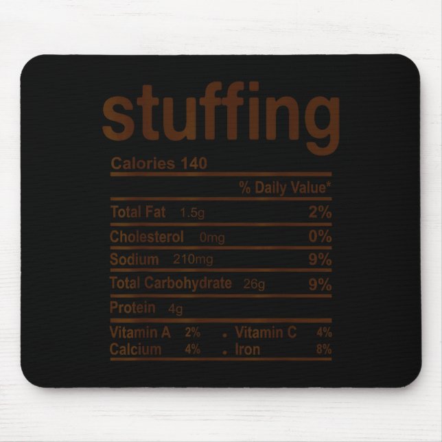 Stuffing Nutrition Facts Funny Thanksgiving Food C Musmatta (Framsidan)