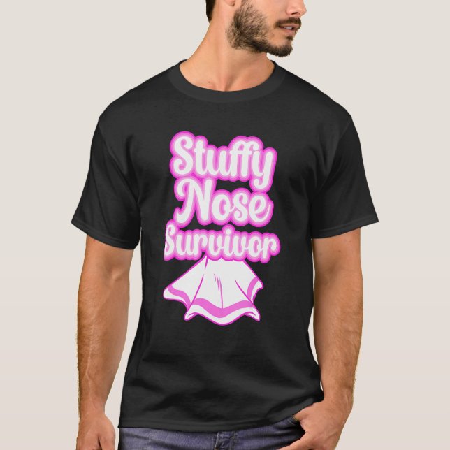Stuffy Nose Survivor Rhino Kall Flu Women Girl T Shirt (Framsida)