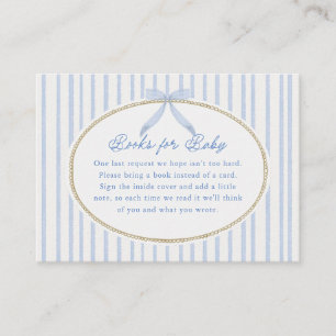Stug-blå baby shower 'Böcker för bebis' för Baby Tilläggskort