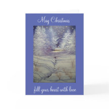 Stuga i skogen, julkort