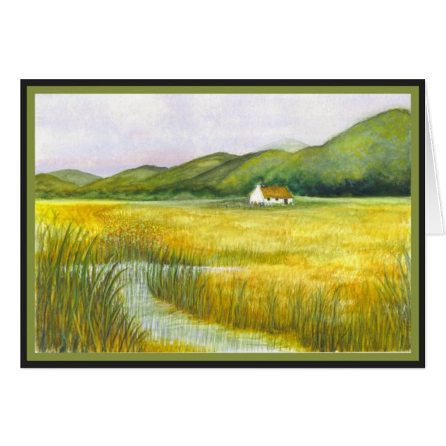 Stuga på fensna #9 hälsningskort (Framsidan Horizontal)