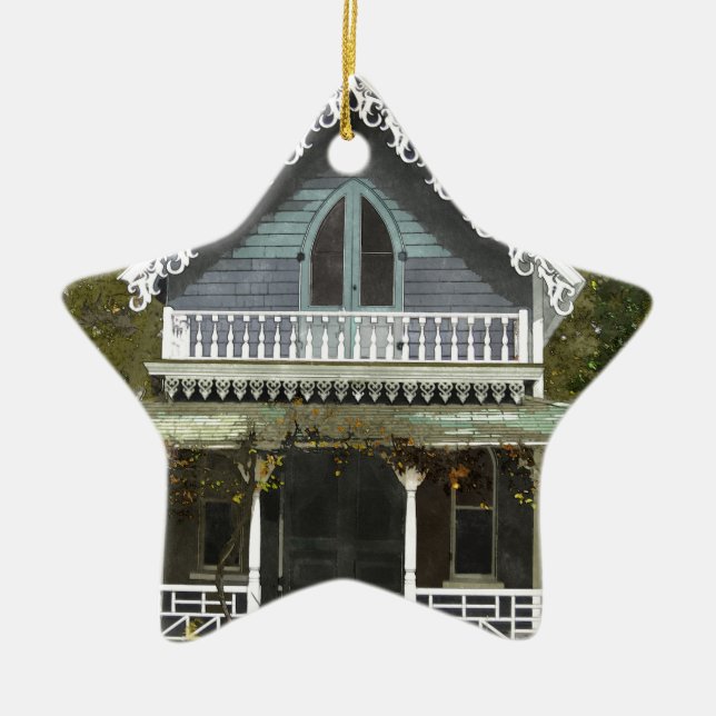 Stuga på Marthas vingård Julgransprydnad Keramik (Framsidan)