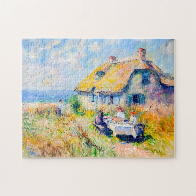 Stuga vid havet Impressionistisk konst Pussel (Horisontell)