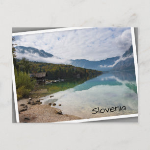 Stuga vid sjön Bohinj i Slovenien Vykort