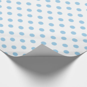 Stugablåttpolka dots på vit presentpapper