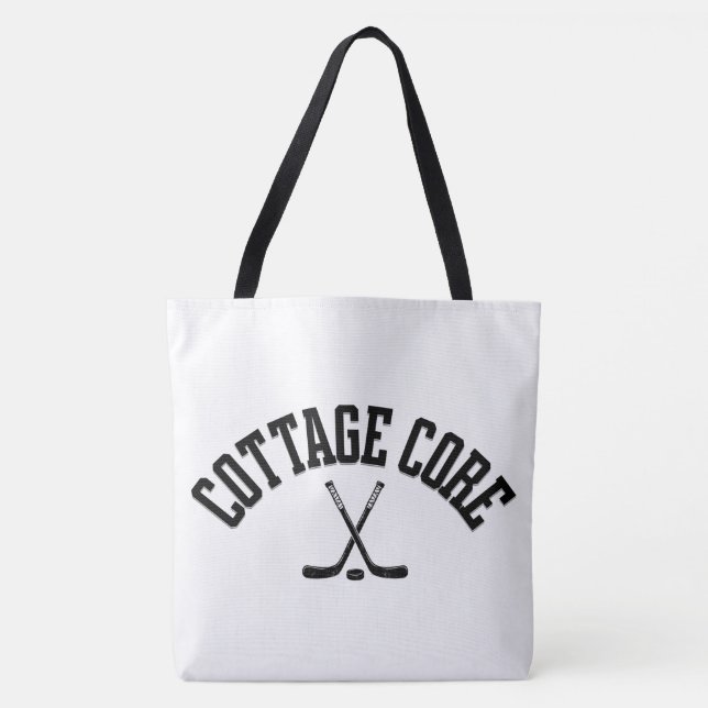 stugahockey upphettad rivalitet tote bag tygkasse (Framsida)