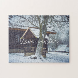 stugan land i snö pussel