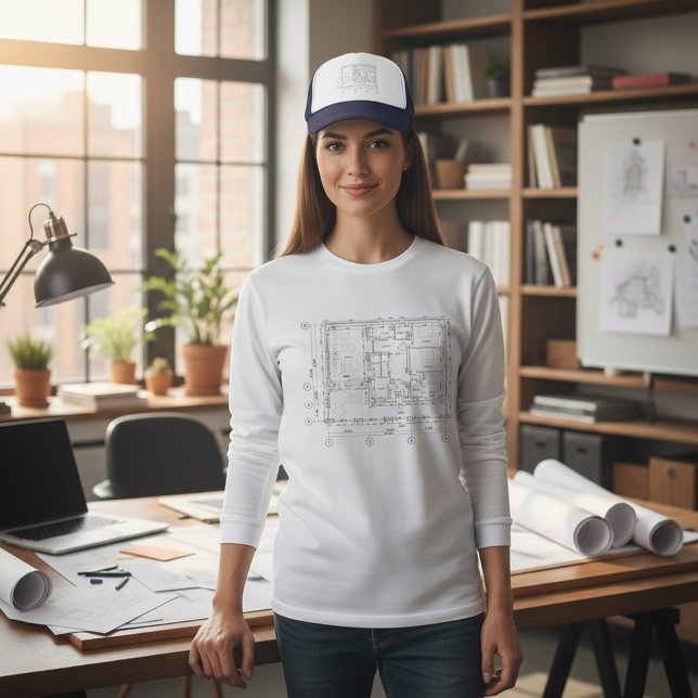 Stuggrundplan Ritning Kvinnors Bella+Canvas  T Shirt (Skapare uppladdad)