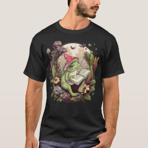 Stugidyll Estetisk Groda Läsande Bok Svamp H T Shirt