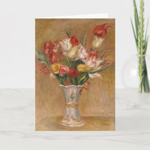 Stugidyll Renoir Blommig Vintage Tulpan Konst Helgkort