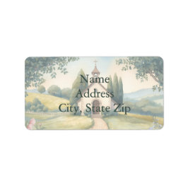 Stugidyll Stallbacke Pastellandschaft is not the c Adressetikett