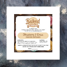 Stuglag Modern tårta bageri ingredienser dekalstic Fyrkantigt Klistermärke