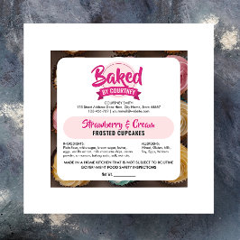 Stuglag Trendig Rosa Bageri Ingredienser Klistermä Fyrkantigt Klistermärke